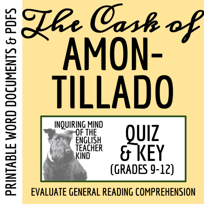 The cask of amontillado answer key